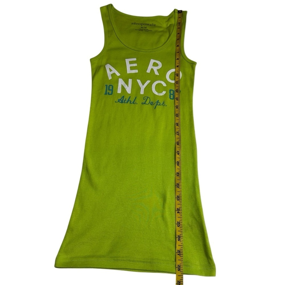 Aeropostale Green Tank Top Size Medium Aero NYC Graphic Stretchy Vintage NWOT - Picture 9 of 10